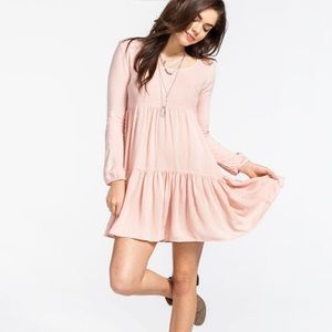 Full Tilt Pink Tiered Babydoll Dress